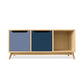meuble bas à tiroirs KILT de la marque Kulile en chêne naturel et duo de bleu
