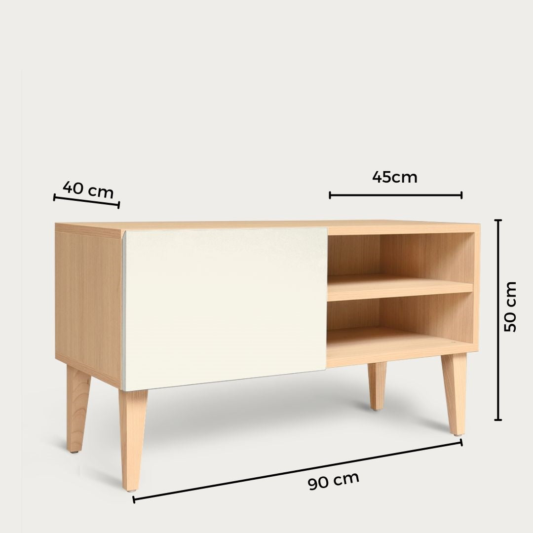 dimensions du petit meuble tv en chêne naturel
